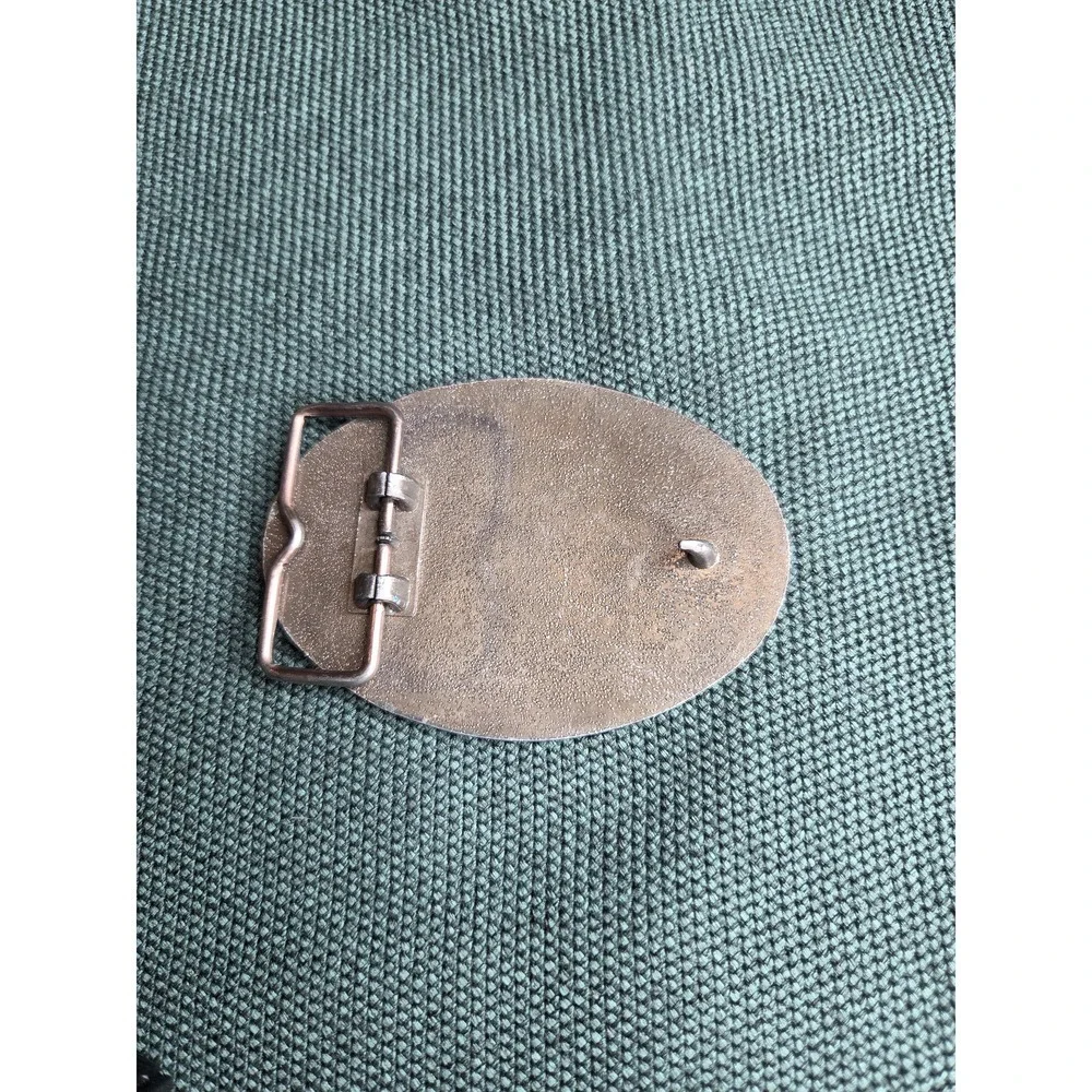Vintage 1986 Freedom Firearms Patriotic Belt Buckle Silver-Tone Oval